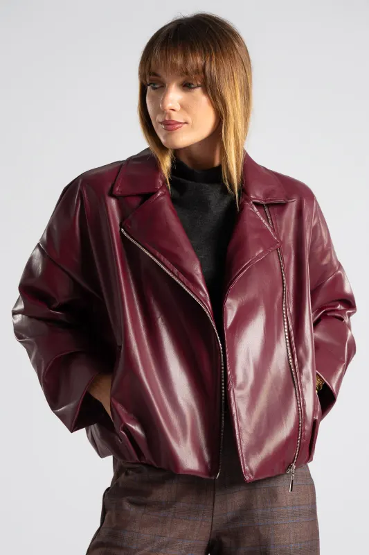 Jacket Δερματίνη Τελείωμα Πιέτα