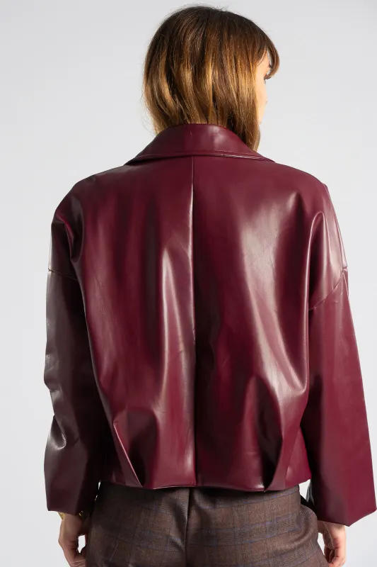 Jacket Δερματίνη Τελείωμα Πιέτα