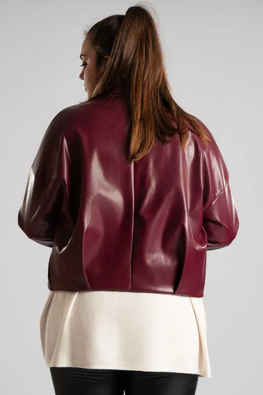 Jacket Δερματίνη Τελείωμα Πιέτα