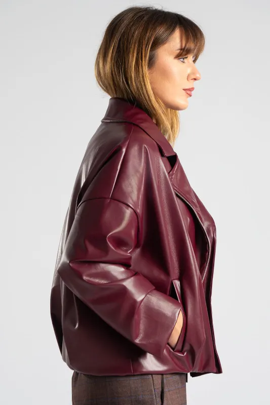 Jacket Δερματίνη Τελείωμα Πιέτα