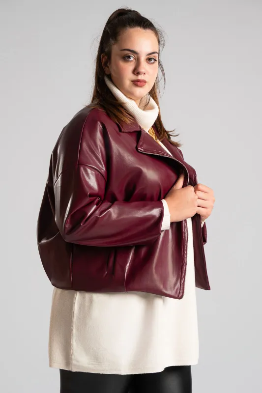 Jacket Δερματίνη Τελείωμα Πιέτα