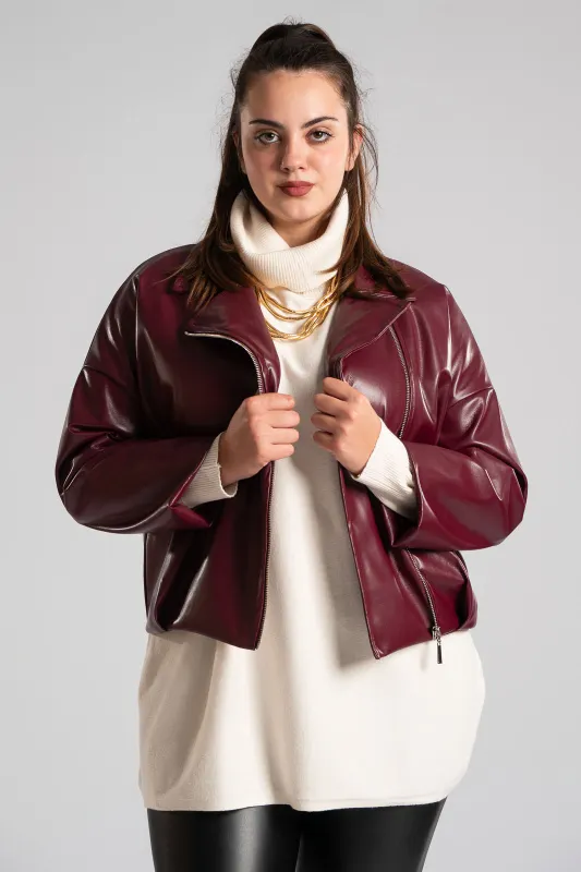 Jacket Δερματίνη Τελείωμα Πιέτα