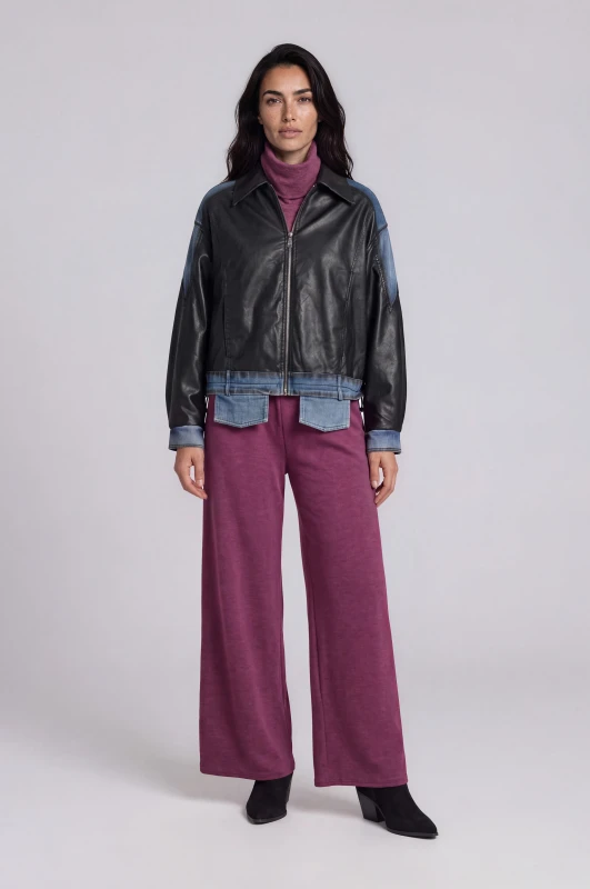 Jacket Δερματίνη Τζιν Λεπτομέρειες