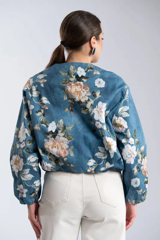 Jacket Floral Bomber Βαμβακερό