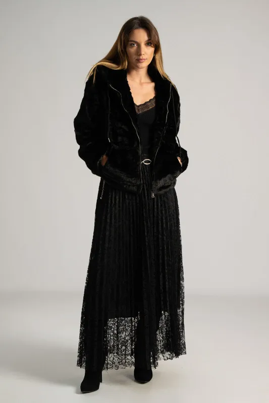 Jacket Γούνινο Κουκούλα