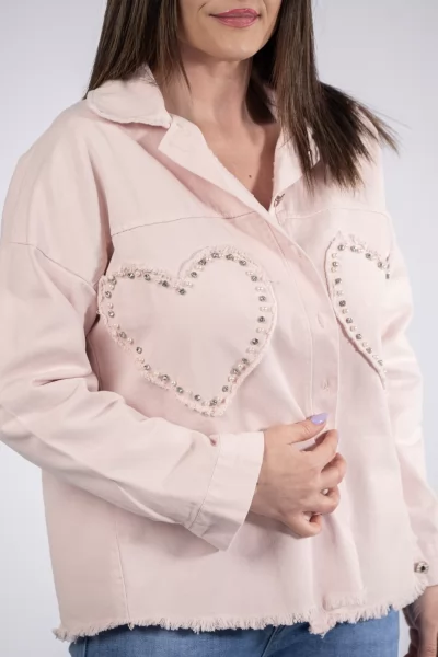 Jacket Καρδιές Baby Pink