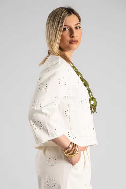 Jacket Κιπούρ Βαμβακερό