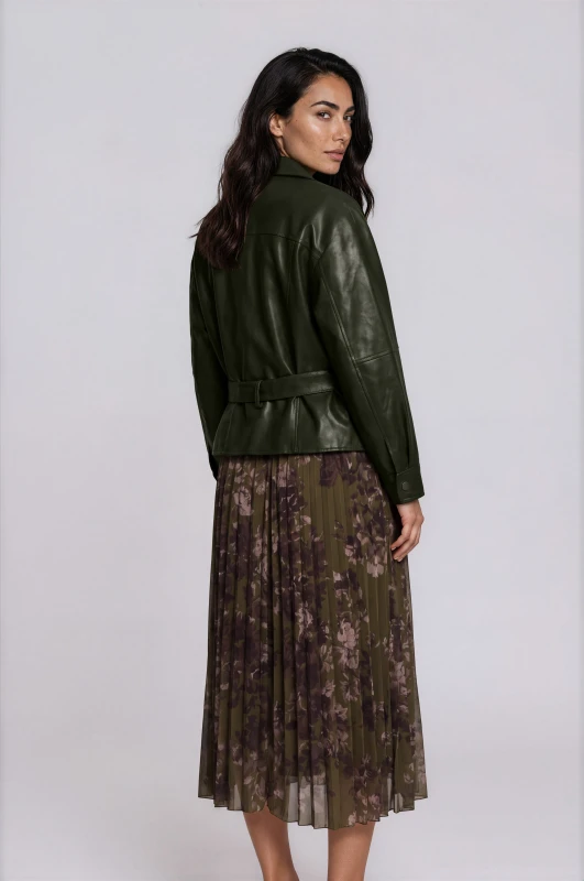 Jacket Με Φερμουάρ Και Ζώνη