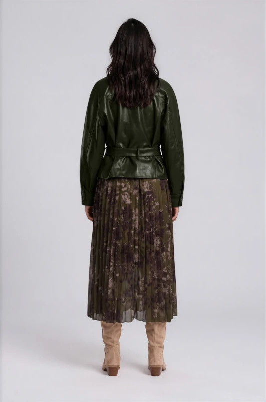 Jacket Με Φερμουάρ Και Ζώνη