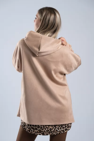Jacket Σουέτ Φερμουάρ Μπεζ