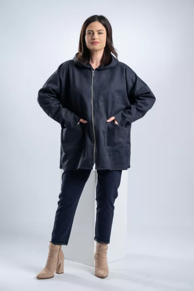 Jacket Σουέτ Φερμουάρ Navy Blue