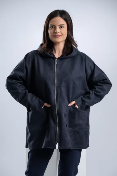 Jacket Σουέτ Φερμουάρ Navy Blue