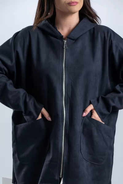 Jacket Σουέτ Φερμουάρ Navy Blue