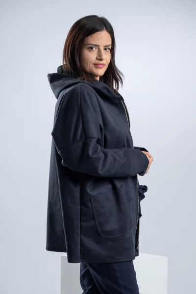 Jacket Σουέτ Φερμουάρ Navy Blue