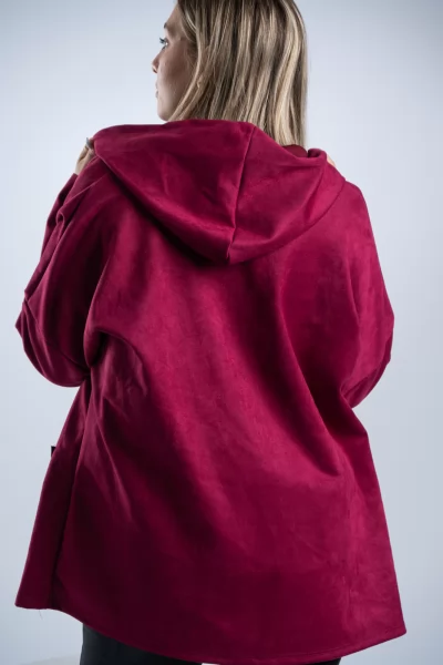 Jacket Σουέτ Φερμουάρ Βυσσινί