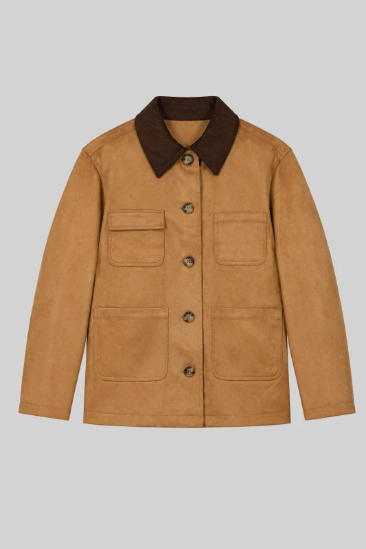 Jacket Σουέτ Κοτλέ Γιακάς