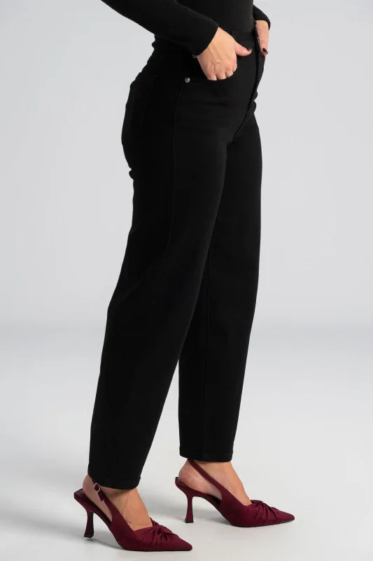 Jean Παντελόνι Mom Fit Μονόχρωμο