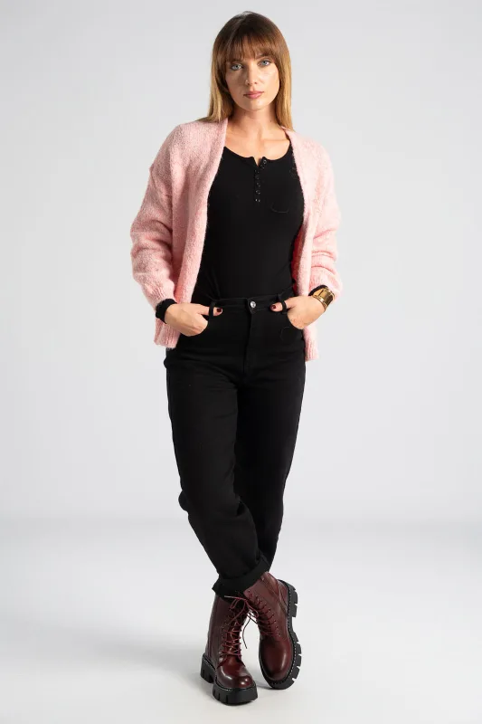 Jean Παντελόνι Mom Fit Μονόχρωμο