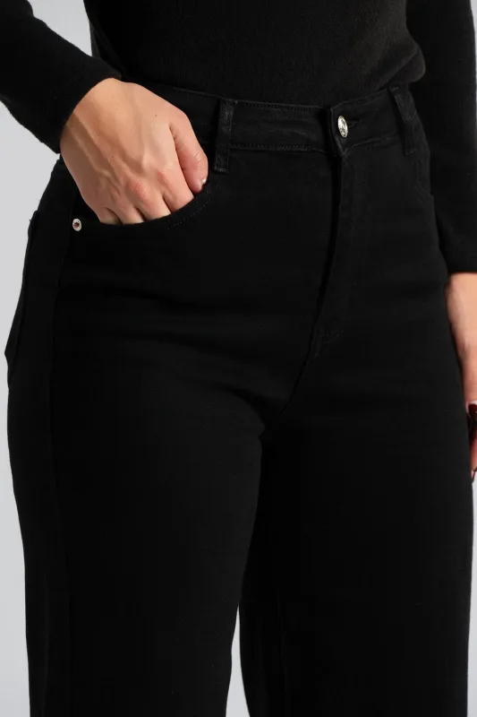 Jean Παντελόνι Mom Fit Μονόχρωμο