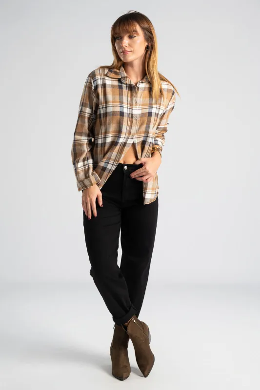 Jean Παντελόνι Mom Fit Μονόχρωμο