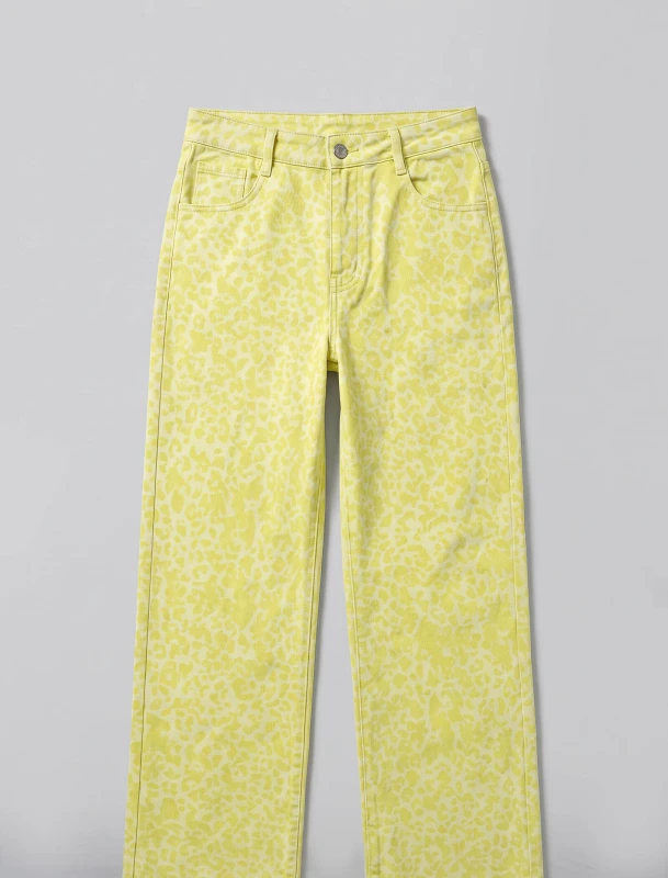 Jean Straight Leopard Pattern