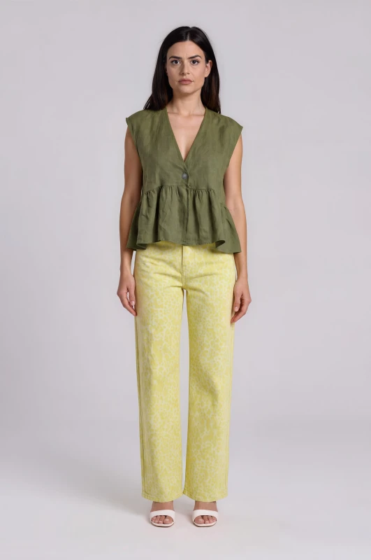 Jean Straight Leopard Pattern