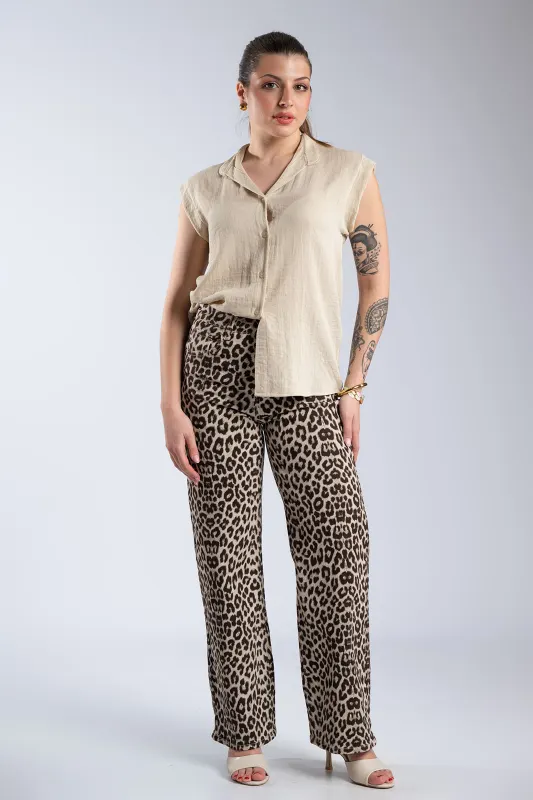 Jeans Statement Leopard Pattern