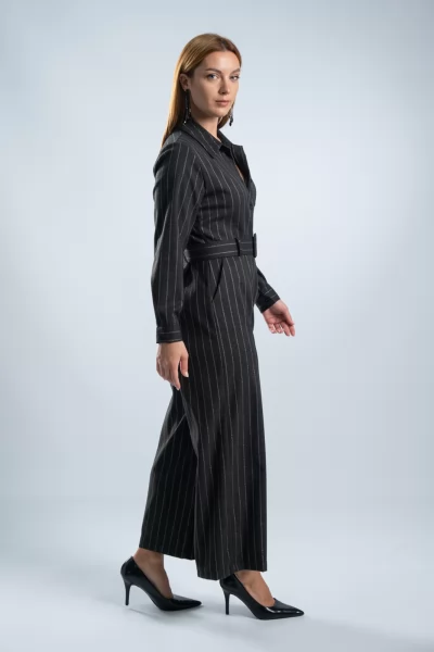 Jumpsuit Ρίγες Μολυβί