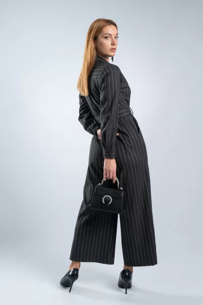 Jumpsuit Ρίγες Μολυβί