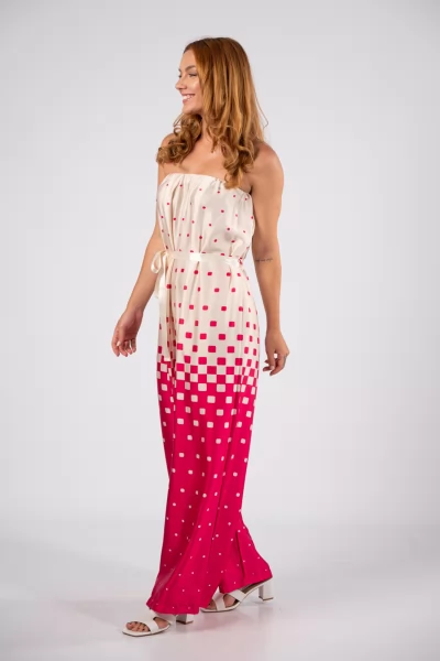 Jumpsuit Strapless Square Fuchsia