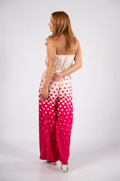Jumpsuit Strapless Square Fuchsia