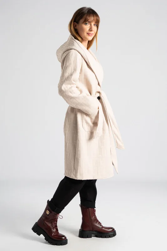 Παλτό Γεωμετρικά Σχέδια Κουκούλα