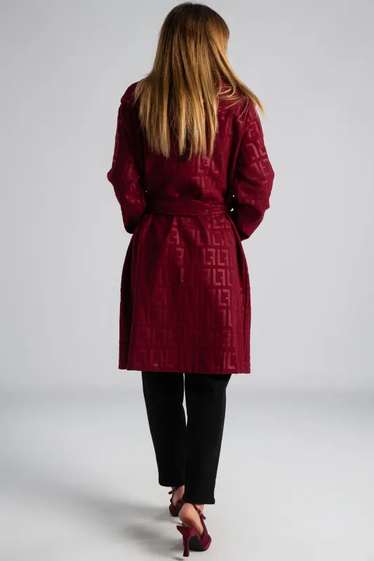 Παλτό Γεωμετρικά Σχέδια Κουκούλα