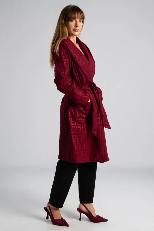 Παλτό Γεωμετρικά Σχέδια Κουκούλα