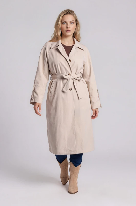 Καπαρντίνα Oversized Μονόχρωμη