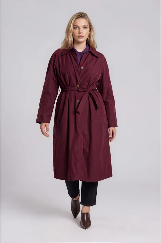 Καπαρντίνα Oversized Μονόχρωμη