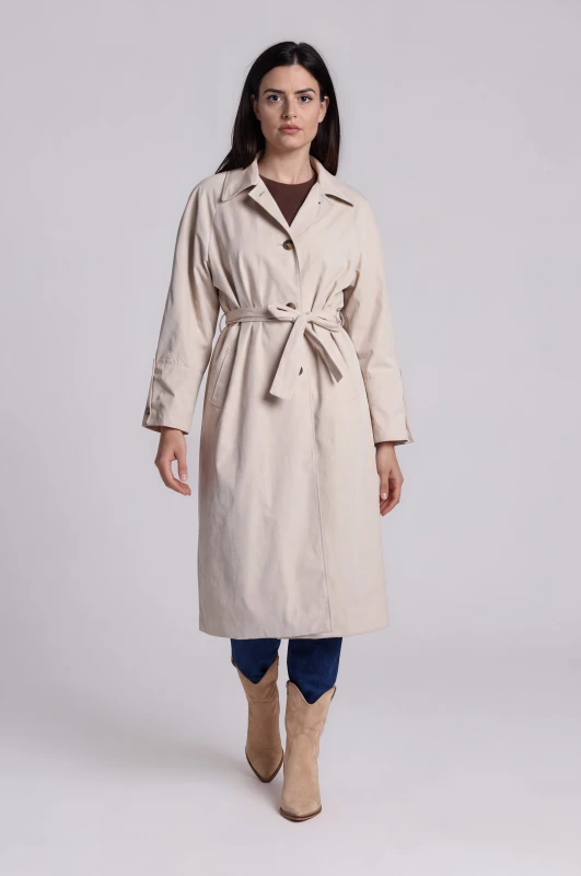 Καπαρντίνα Oversized Μονόχρωμη