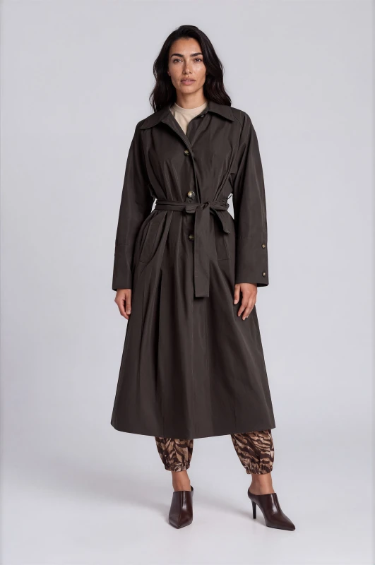 Καπαρντίνα Oversized Μονόχρωμη