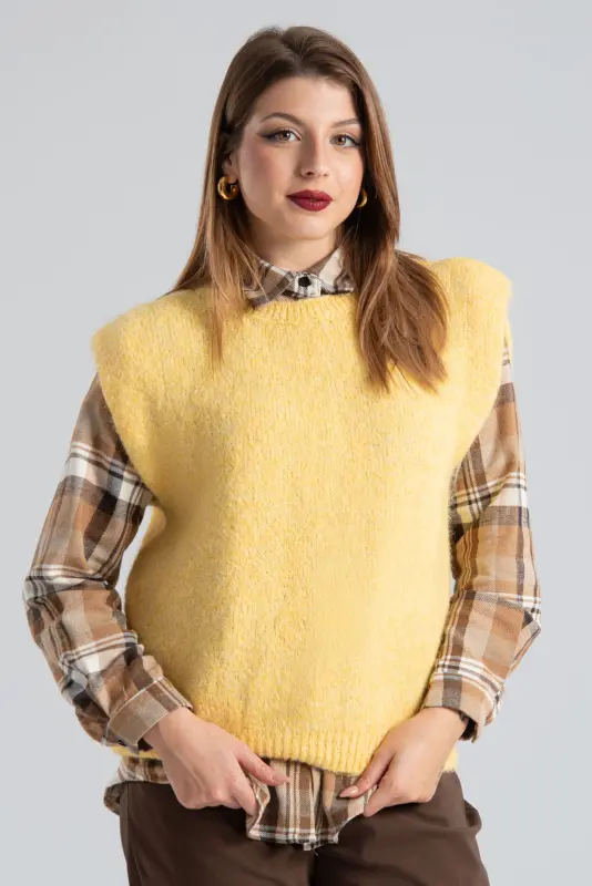 Tank Top Solid Color Knitted