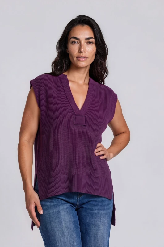 Slipover Knitted V-Neck