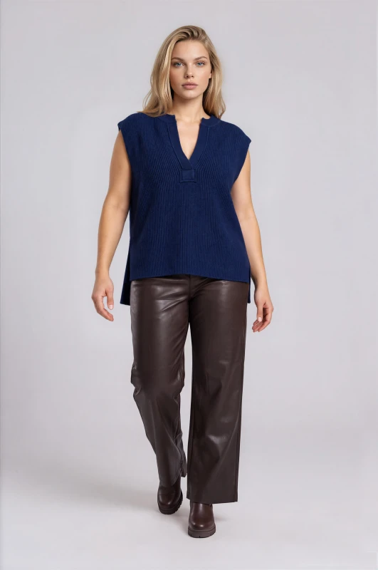 Slipover Knitted V-Neck