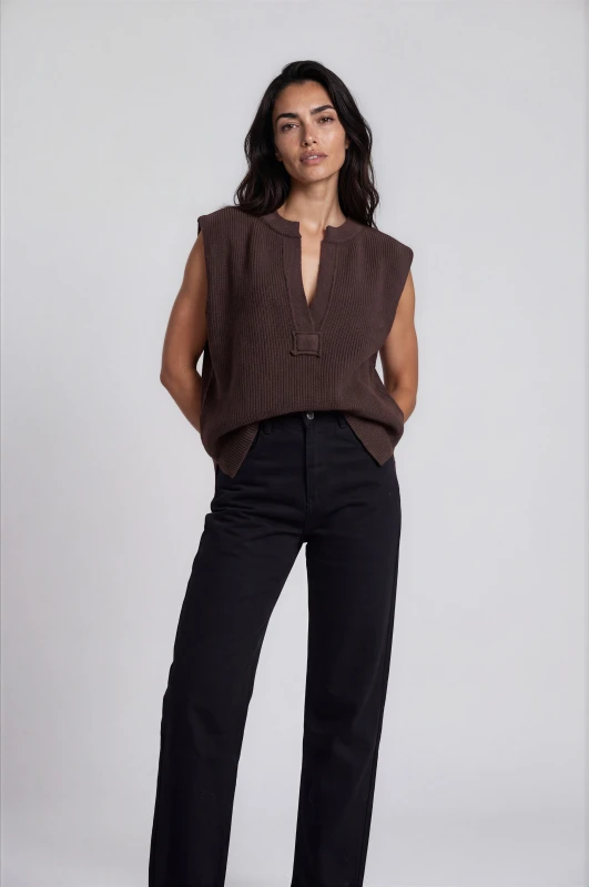 Slipover Knitted V-Neck
