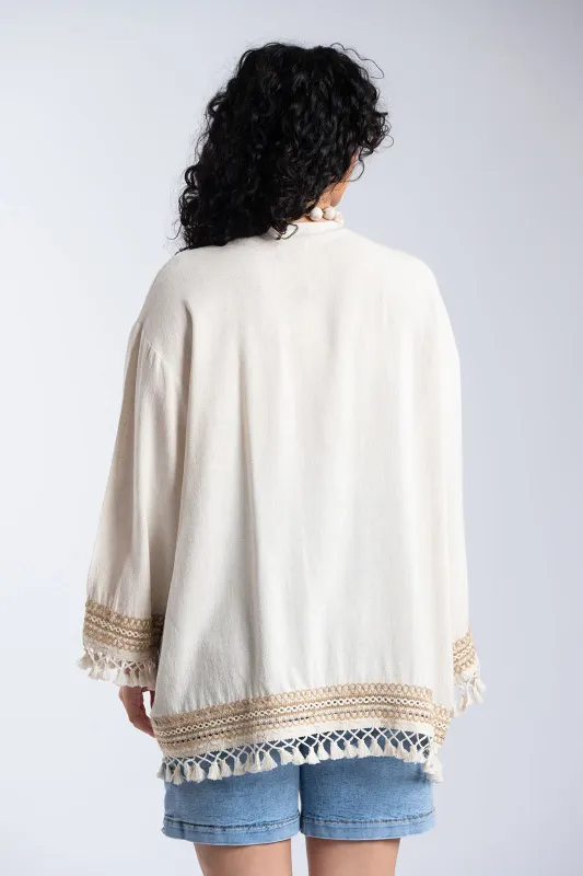 Κιμονό Κεντημένες Λεπτομέρειες Κρόσια