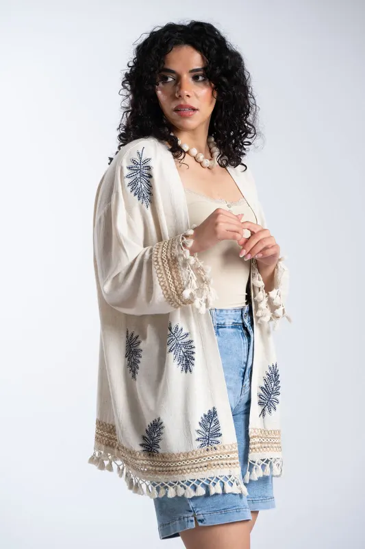 Κιμονό Κεντημένες Λεπτομέρειες Κρόσια