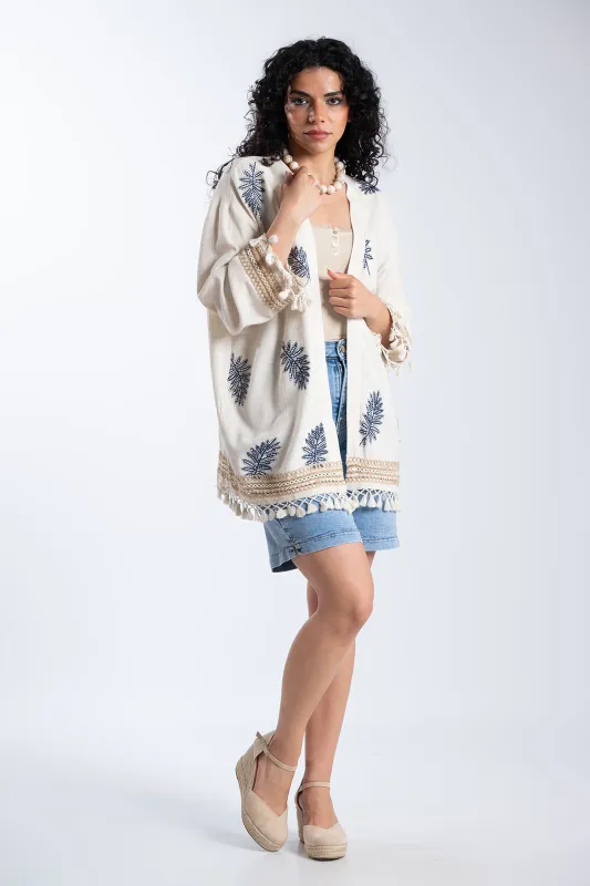 Κιμονό Κεντημένες Λεπτομέρειες Κρόσια