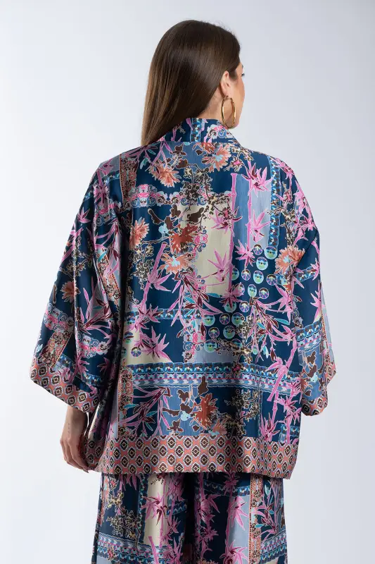 Κιμονό Σατέν Με Floral Pattern