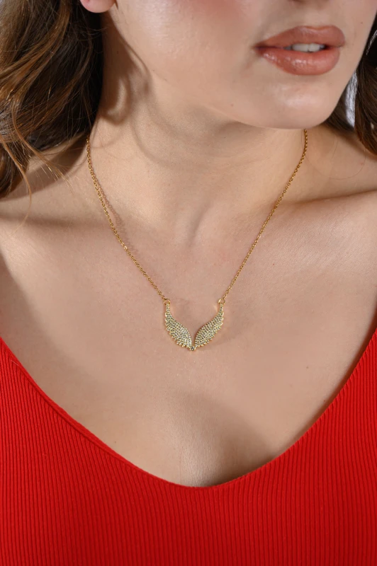 Necklace Stainless Steel Princess Wings