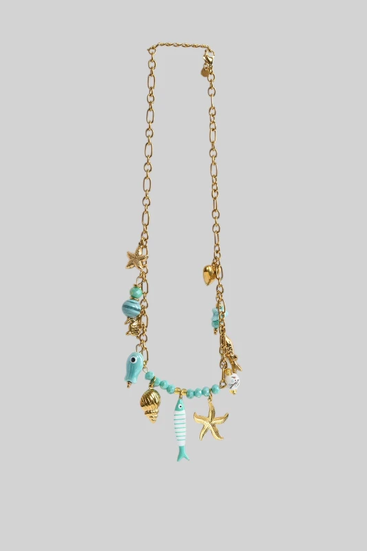 Necklace Stainless Steel Sea Charms 