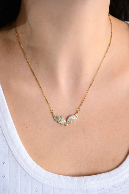 Necklace Stainless Steel Small Wings 