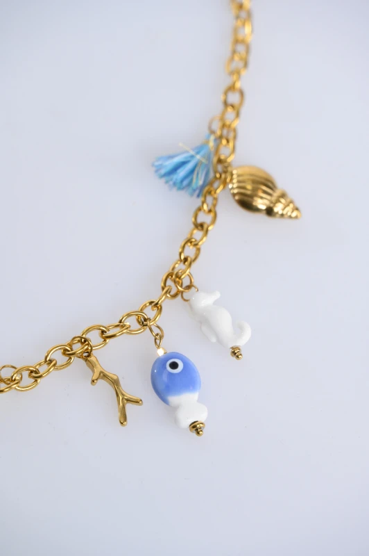 Necklace Stainless Steel Summer Charms
